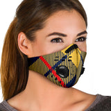 Amazing Luxury Yellow & Dark Blue Tartan Premium Protection Face Mask
