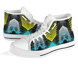 Racing Style Blue & Yellow Stripes Vibes High Top Shoes