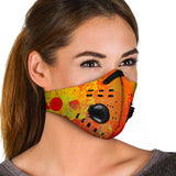 Luxury Orange & Army Green Street Art Design Premium Protection Face Mask