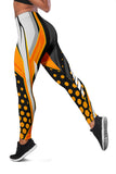 Racing Cosmic Style Black & Orange Vibes Women's Leggings