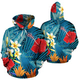 Tropical Flowers Art Design All Over Hoodie