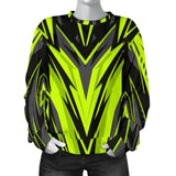 Racing Style Neon Green & Black Women's Sweater