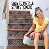 Luxury Coffee Brown Bandana Style Stair Stickers 6 Steps