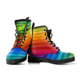 Pride! Rainbow Design Art With Neon Splash Leather Boots