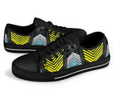 Racing Style Blue & Yellow Stripes Vibes Low Top Shoe