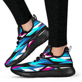 Racing Style Blue & Pink Vibe Black Mesh Knit Sneakers