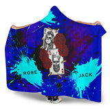Customised name King & Queen Wild Dark Blue Design Hooded Blanket
