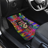 Famous Rock Zombie Star X Colorful Rainbow Tie Dye Front Car Mats (Set of 2)