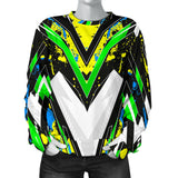 Racing Style Yellow & Neon Green Splash Vibe Women's Sweater