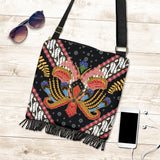 Ornamental White Heaven Crossbody Boho Handbag