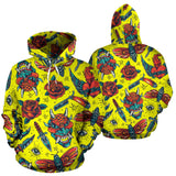Lovely Yellow Design & Skull With Rose Fashion All Over Hoodie