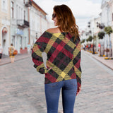 Exclusive Tartan Women's Off Shoulder Sweater