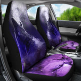 Purple Sky & Wolf seat cover