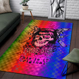 Famous Rock Zombie Star X Colorful Rainbow ChessBoard Design Area Rug