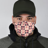 Geometric Design Retro Style Pink Heart Protection Face Mask