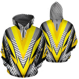 Racing Style Yellow & Grey Special Stripes Vibes All Over Hoodie