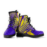 Racing Style Purple & Yellow 2 Vibes Leather Boots