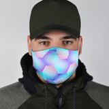 Blue Neon Object Protection Face Mask