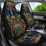 Glowing Rasta Mandala Car Seat Cover