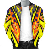 Racing Style Yellow & Colorful Orange Vibes Men's Bomber Jacket