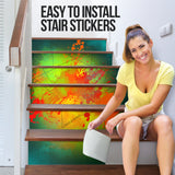 Deep Ocean Green Fresh Street Art Design Stair Stickers (Set of 6)