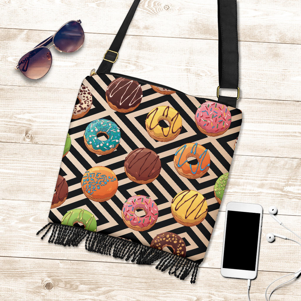 Donut Crossbody Bag - Coffee Donuts Lover Gift, Adjustable Shoulder Bag For Women (3 Compartments) - View #12