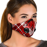Amazing Luxury Dark Red Tartan Premium Protection Face Mask