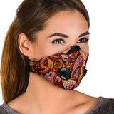 Paisley Floral Design Special Bordeaux Premium Protection Face Mask