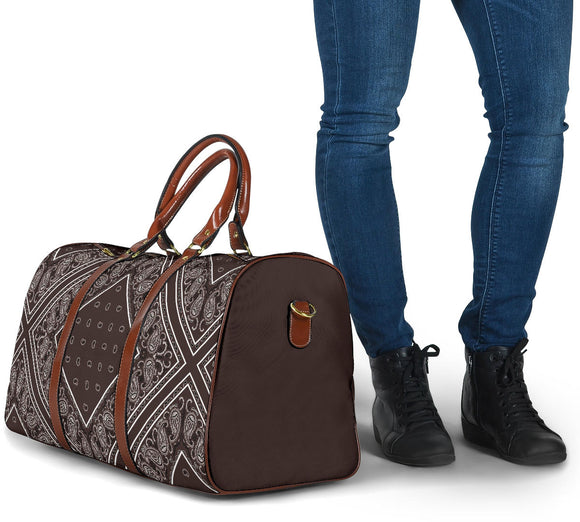 Luxury Coffee Brown Bandana Style Travel Bag