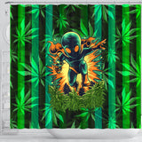 Alien Thief In the Bathroom - Perfect Home Decor for Cannabis Lover - Shower Curtain