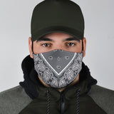 Luxury Perfect Gray and White Bandana Style Protection Face Mask