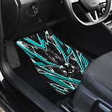 Racing Style Ice Blue & Black Stripes Vibes Front Car Mats