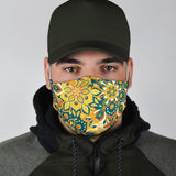 Luxury Mandala Yellow & Blue Design Protection Face Mask