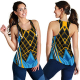 Racing Style Light Blue & Black Women's Racerback Tank