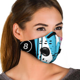 Yacht Design Style in Light Blue & Pink Vibes Premium Protection Face Mask