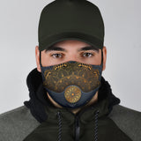 Golden Luxury Design Mandala Style One Protection Face Mask