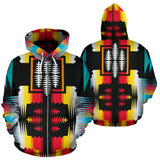 Abstract Fire And Turquoise Nature Zip Hoodie