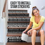 Hypnotic Positive Mind Positive Affirmation on Stair Stickers (Set of 6)