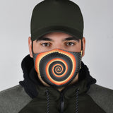 Spiral Art Black And Orange Vibes Protection Face Mask