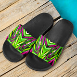 Racing Style Neon Green & Pink Vibes Slide Sandals