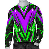 Racing Style Purple & Neon Green Splash Vibe Men's Sweater