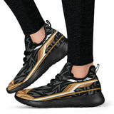 Racing Style Black & Brown Mesh Knit Sneakers