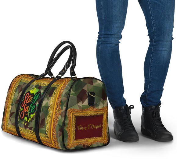 Special Army Design In Gold Frame Art - Stay Safe - Travel Bag