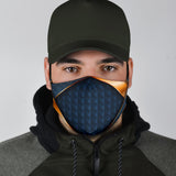 Luxury Dark Blue Geometric Design One Protection face Mask