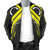 Racing Abstract Style Black & Yellow Vibes Men's Bomber Jacket