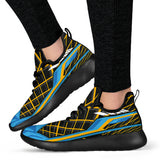 Racing Style Black & Light Blue Mesh Knit Sneakers
