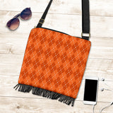 Orange Tartan Diamond Crossbody Boho Handbag