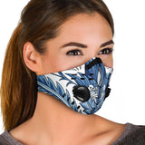 Luxurious Paisley Ornamental Design White & Blue Premium Protection Face Mask