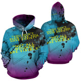 Light Blue Street Art Design With Black Painted Style - Not All Wounds Are Visible Hoodie