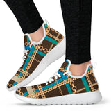 Blue Chain Mesh Knit Sneakers
